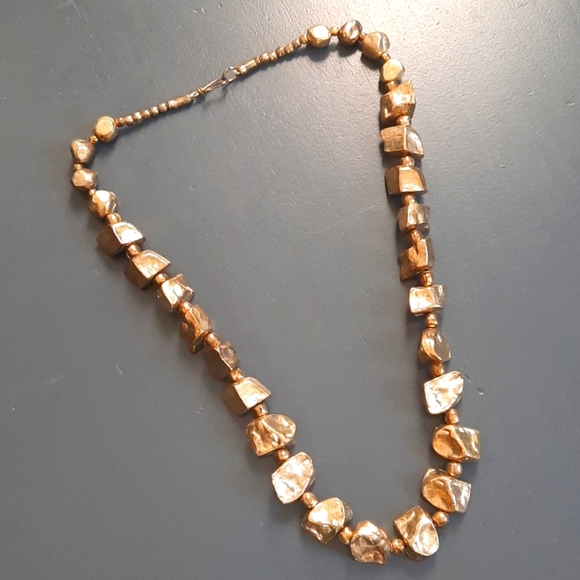 VINTAGE NECKLACE 'GOLD NUGGETS' - Picture 1 of 6